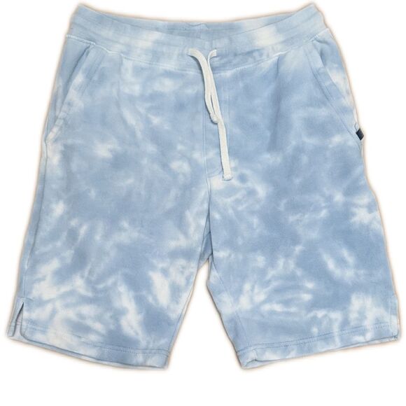 Monument light blue & white tie dye soft drawstring waist athletic shorts S - Picture 1 of 6